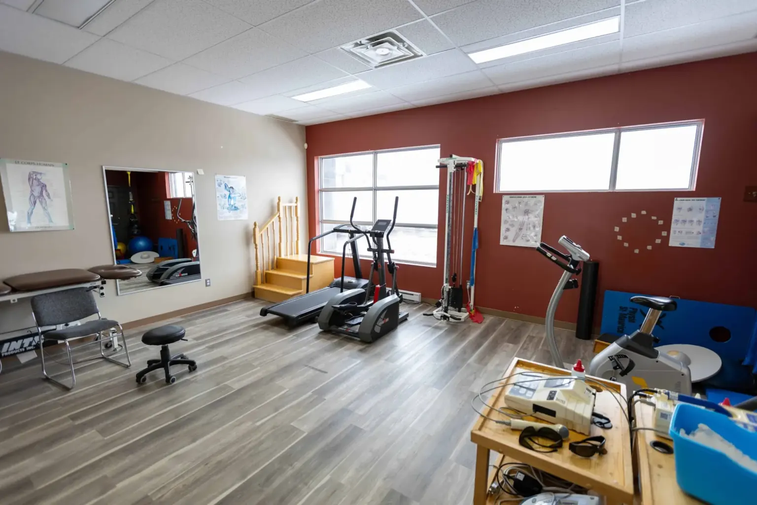 Intérieur de la clinique Physio St-Maurice du boulevard Thibeau